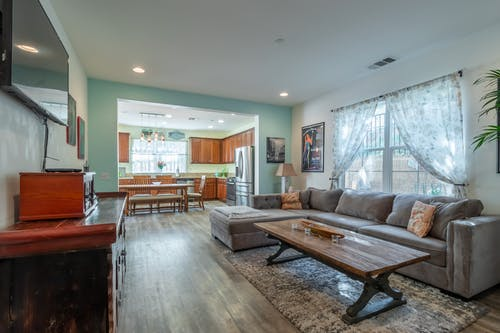 Living room with a neutral palette