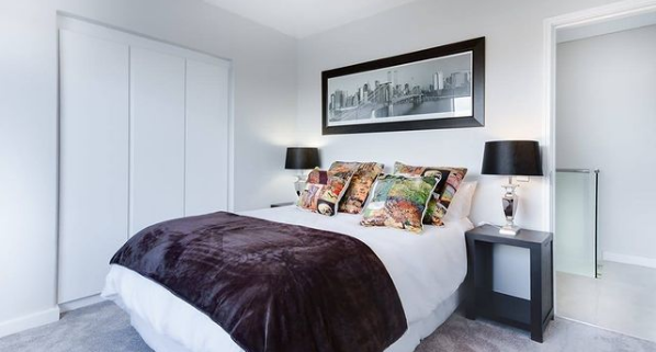 Bedroom set by modern designer furniture in Kensington.
