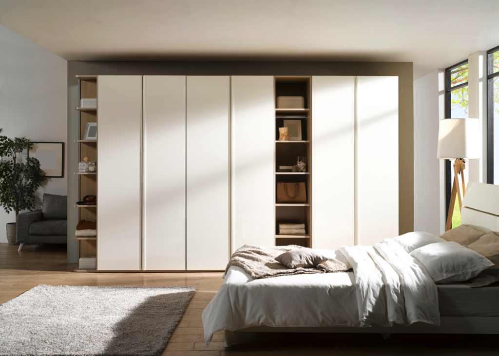 A plywood bedroom unit.